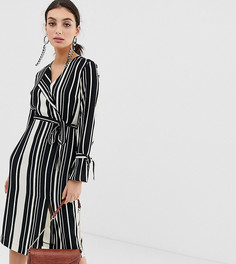 Платье в полоску с запахом и поясом River Island - Мульти