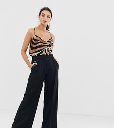 Черные широкие брюки с пуговицами River Island - Черный