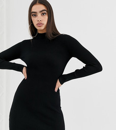 Черное облегающее платье с высоким воротом Missguided - Черный
