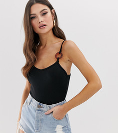 Боди черного цвета с черепаховым кольцом Boohoo - Черный