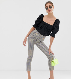 Леггинсы в клетку с отделкой River Island - Коричневый