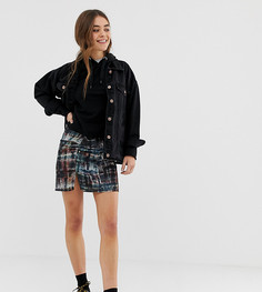 Мини-юбка со сборками и принтом тай-дай Pull&Bear - Мульти