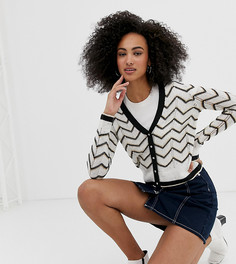 Белый кардиган с шевронными полосками River Island - Белый