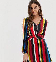Платье мини в полоску с перекрученной отделкой Boohoo - Мульти