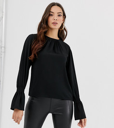Черная блузка со складками спереди Boohoo - Черный