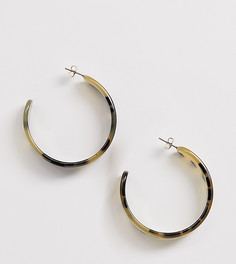 Коричневые серьги-кольца с черепаховой отделкой Monki - Коричневый