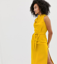 Желтое платье миди с поясом River Island - Желтый