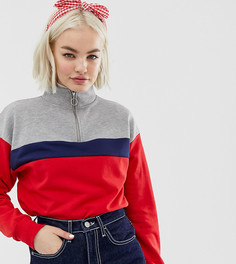 Красный свитшот с короткой молнией New Look - Красный