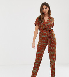 Темно-оранжевый комбинезон с принтом PrettyLittleThing - Коричневый