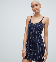 Платье в полоску на шнуровке PrettyLittleThing - Темно-синий