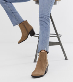 Светло-коричневые ботинки на каблуке в стиле вестерн New Look - Коричневый