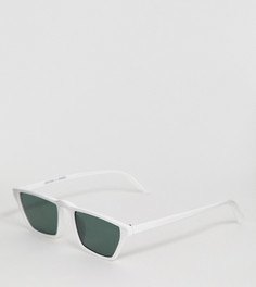 Белые узкие солнцезащитные очки Monki - Белый