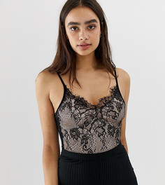 Черный боди с кружевом Miss Selfridge - Черный