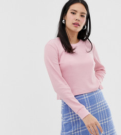 Розовый хлопковый лонгслив Monki - Розовый