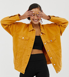 Джинсовая oversize-куртка из органического хлопка горчичного цвета Monki - Желтый