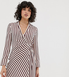 Платье в полоску с запахом River Island - Мульти