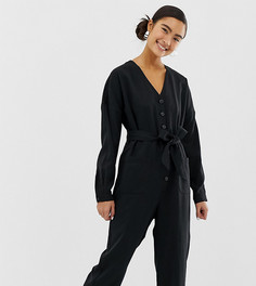 Черный комбинезон с длинными рукавами Monki - Черный