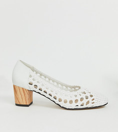 Белые плетеные туфли на каблуке Miss Selfridge - Черный