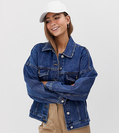 Темно-синяя джинсовая oversize-куртка Bershka - Синий