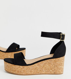 Черные босоножки на платформе из искусственной замши New Look - Черный