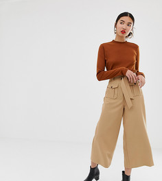 Укороченные брюки цвета хаки в стиле милитари New Look - Зеленый
