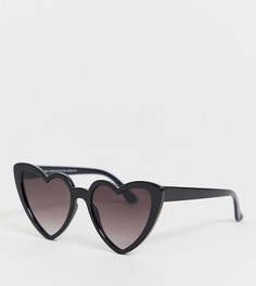 Черные солнцезащитные очки с оправой в форме сердец New Look - Черный