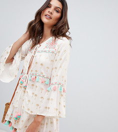 Кремовые пляжные шорты с кисточками River Island - Кремовый