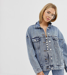 Светло-синяя джинсовая oversize-куртка Bershka - Фиолетовый