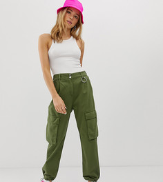 Зеленые брюки с завязками Bershka - Зеленый
