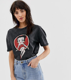 Серая футболка с принтом betty boop Stradivarius license - Серый