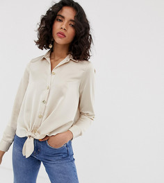 Светло-бежевая рубашка с завязкой спереди River Island - Светло-бежевый
