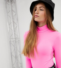 Неоново-розовое боди Bershka - Розовый