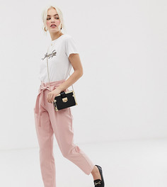 Розовые брюки с поясом New Look - Розовый