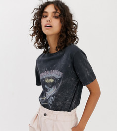 Черная футболка с принтом Stradivarius STR - Серый