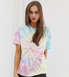 Oversize-футболка с розовым принтом тай-дай Pull&Bear - Розовый