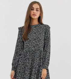 Черное платье мини с оборками Pull&Bear - Оранжевый