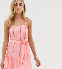 Розовое пляжное платье с поясом River Island - Розовый