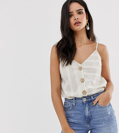 Топ на пуговицах в полоску River Island - Коричневый
