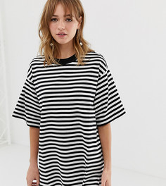 Черно-белая oversize-футболка в полоску Monki - Мульти
