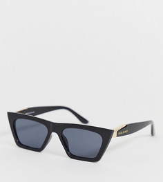 Угловатые черные солнцезащитные очки River Island - Черный