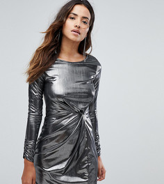Платье мини с эффектом металлик Miss Selfridge - Серебряный