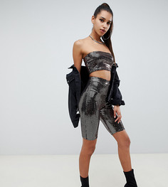 Розовые комбинируемые шорты-леггинсы с пайетками Missguided - Розовый