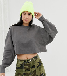 Серый укороченный свитшот Bershka - Серый