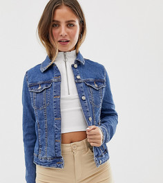 Синяя приталенная джинсовая куртка Bershka - Синий