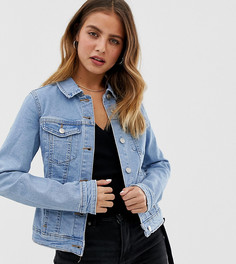 Светло-синяя приталенная джинсовая куртка Bershka - Фиолетовый