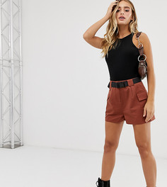 Шорты в стиле милитари цвета ржавчины с поясом Missguided - Коричневый