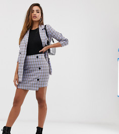 Комбинируемая синяя мини-юбка в клетку Missguided - Мульти