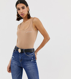 Светло-коричневое боди с логотипом Missguided - Коричневый