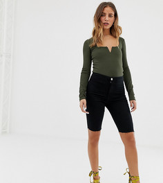 Черные джинсовые шорты Bershka bermuda - Черный