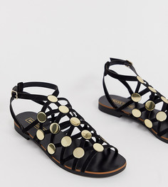 Черные сандалии с заклепками River Island - Черный